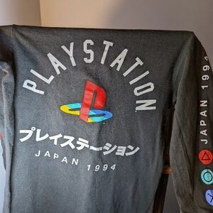 PlayStation 1994 Japan reproduction 2020, log sleeve T-shirt Long Sleeve